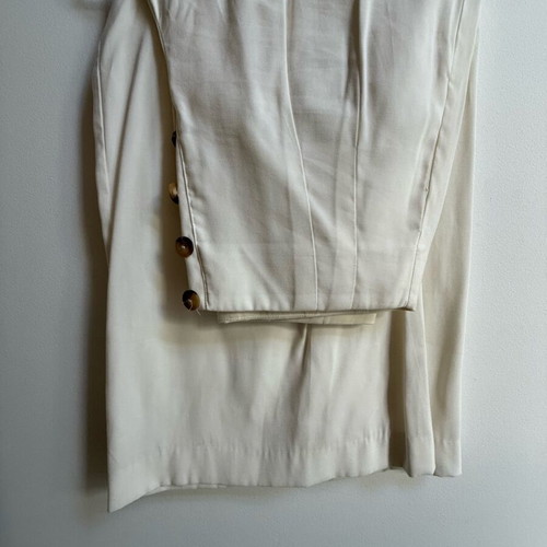 Zara wide high-waisted cream white pants new