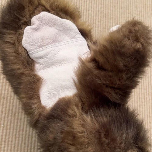 BARTS gloves with eco fur and leather S/M like new, brown
