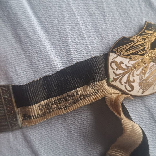 Preussischer Landeskriegerverband old Prussian veteran emblem with ribbon