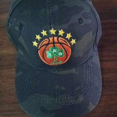 Panathinaikos Basketball Cap new, 7 Stars embroidered, camouflage black