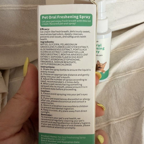 Pet Oral Freshening Spray ice cream flavor new