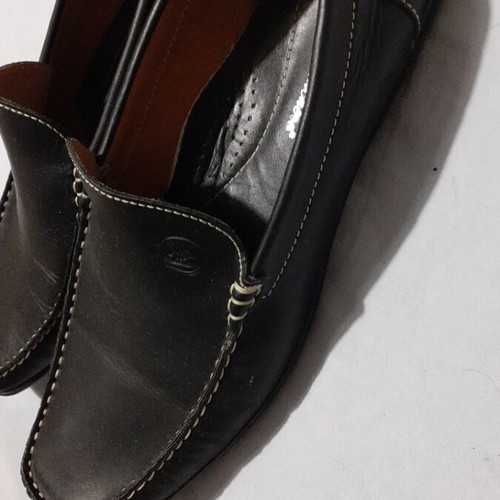 Leather moccasin shoes, size 44, black