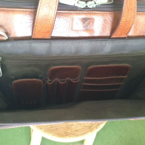 Leather Professional Briefcase M by Mihail like new, brown