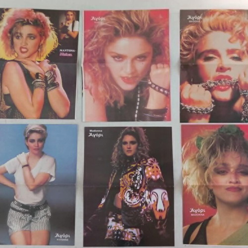 Madonna posters used, 23 from 1980s Blek Agori magazines