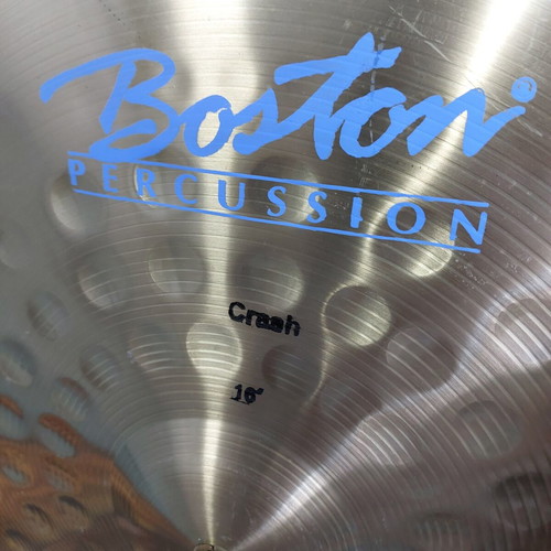 Boston Percussion Crash 16" cymbal with splash 12" Turkey and drumsticks like new