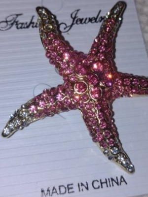 Starfish Luxury Brooch new, pink