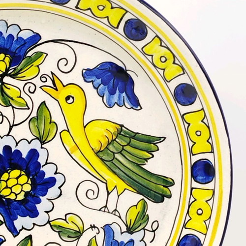 Vintage traditional Spanish hand-painted plate used