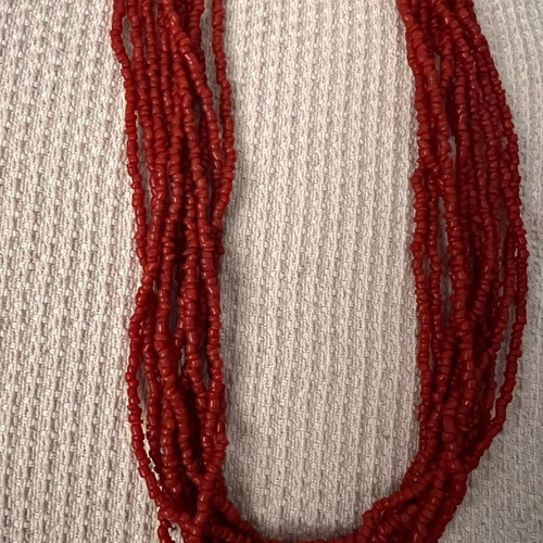 Vintage multilayer necklace with natural red coral like new, 54g