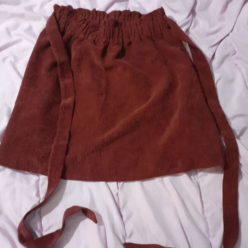 Mini corduroy skirt brown with integrated belt new