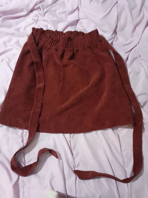 Mini corduroy skirt brown with integrated belt new