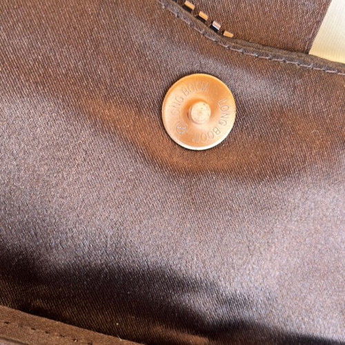 Brown evening clutch bag new, no chain, beaded