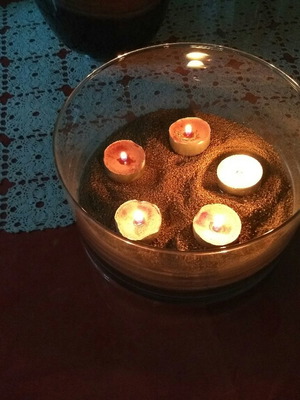 Glass candle holder large 65x10cm new