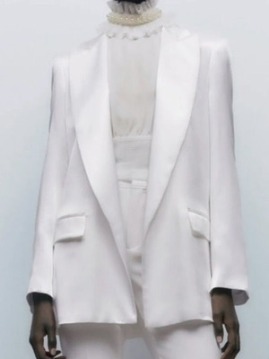Zara σατέν σακάκι blazer size S σαν καινούργιο, λευκό
