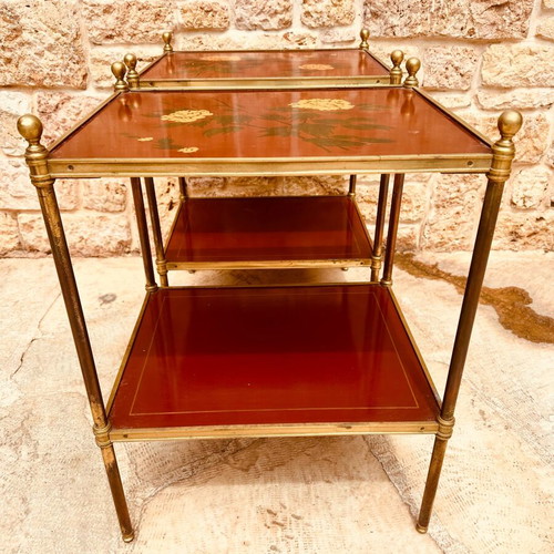 Chinoiserie vintage handmade bedside tables set of 2