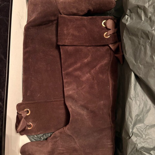 Feng Shoe brown suede boots like new, size 36