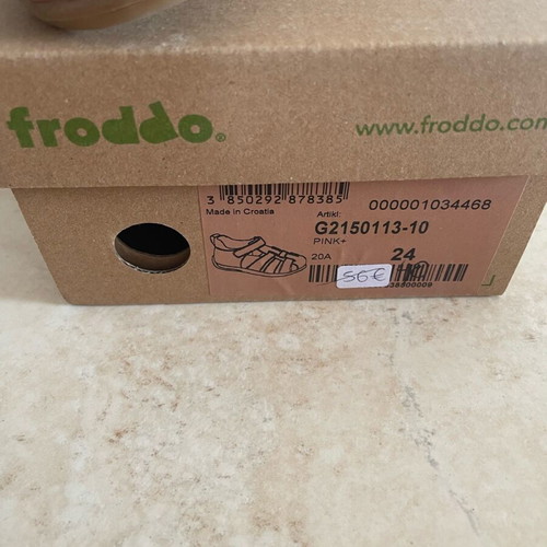 Froddo leather girls' sandals like new, pink with gold shine, size 23