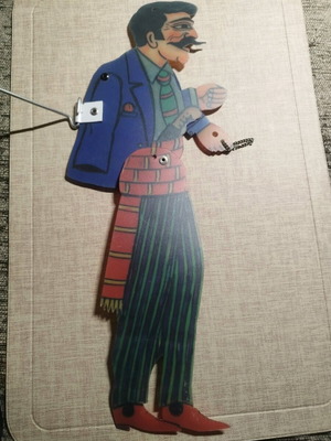 Karagiozis figure used, collectible, by Thanasis Spyropoulos