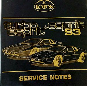 1986 LOTUS ESPRIT TURBO S3 SERVICE NOTES A082T0327Z ORIGINAL Workshop Manual