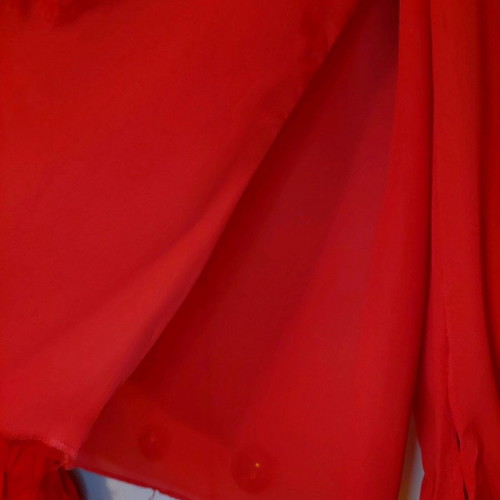 Propaganda blouse red new with ruffles on collar and sleeves