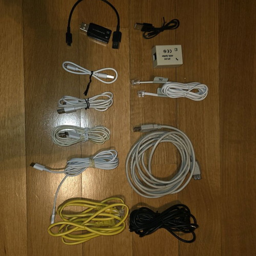 Various cables used and other accessories