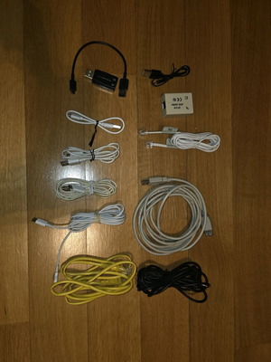 Various cables used and other accessories