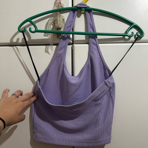 Lilac H&M top with open back, like new, size S