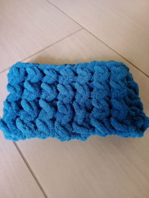 Knitted neck warmer handmade, blue petrol