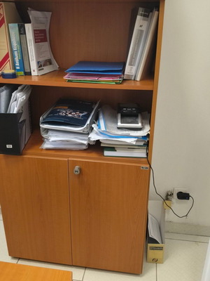 Office furniture set like new, desk, drawer, wardrobe, bookshelf