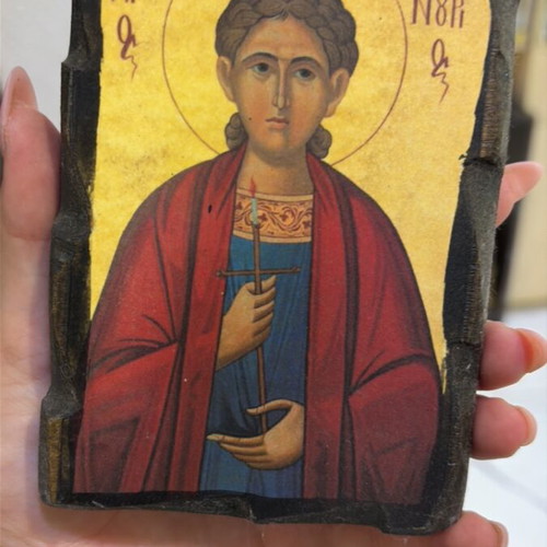 Saint Fanourios religious icon, 9x13 cm