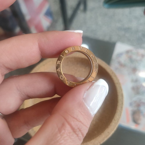 Steel ring size 56 like new, white and gold colors