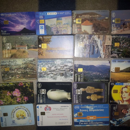 Phone cards used, pack of 20 pieces