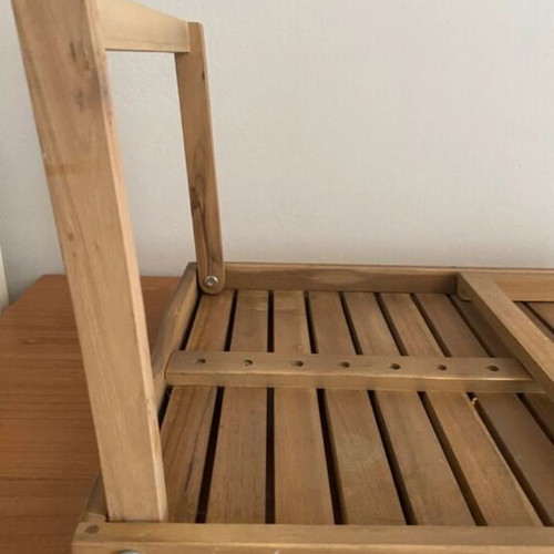 Wooden tray with stand like new, ideal for food or laptop