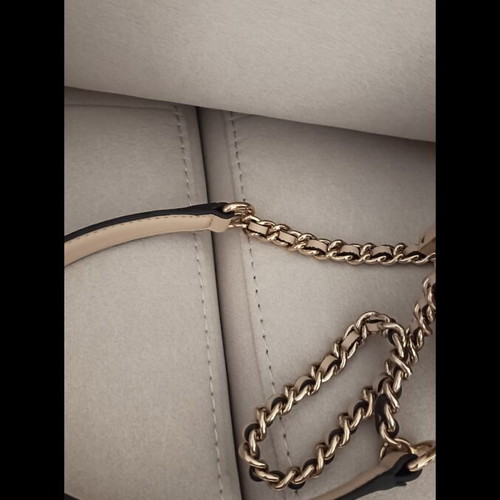 Guess crossbody bag with chain, beige and gold