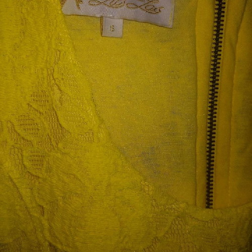 Zic Zac mini dress with lace like new, canary yellow, size S
