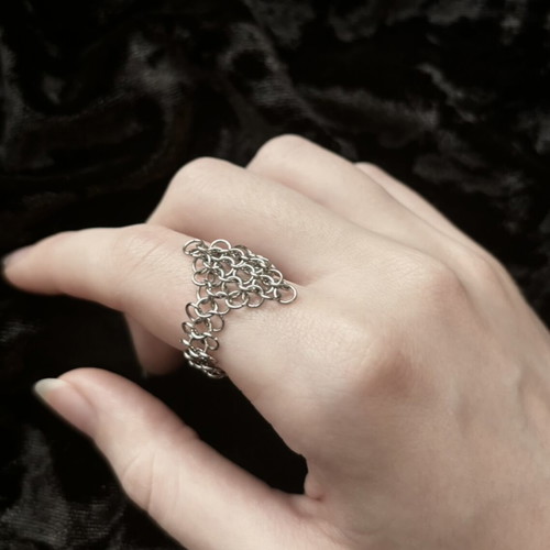 Chainmail ring handmade, new, silver stainless steel