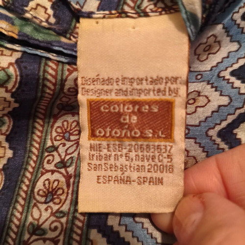 Double-sided scarf like new, 50% silk, blue and brown