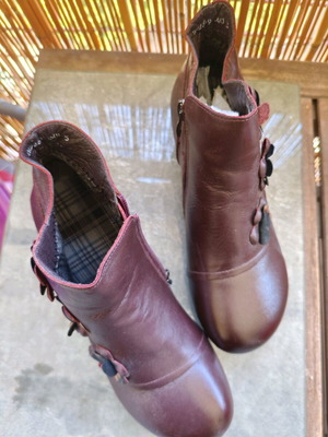 Women's ankle boots like new, size 38, purple, narrow fit