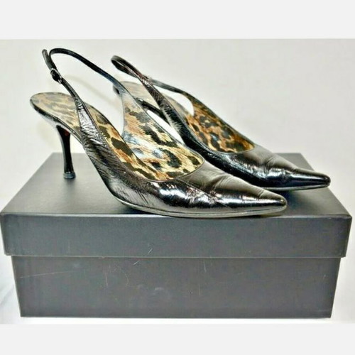 Dolce & Gabbana leather slingbacks used, size 38, black