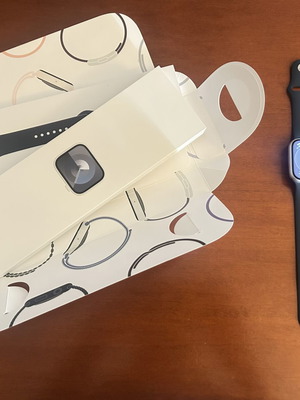 Apple Watch Series 9 45mm GPS like new, silver case with blue strap