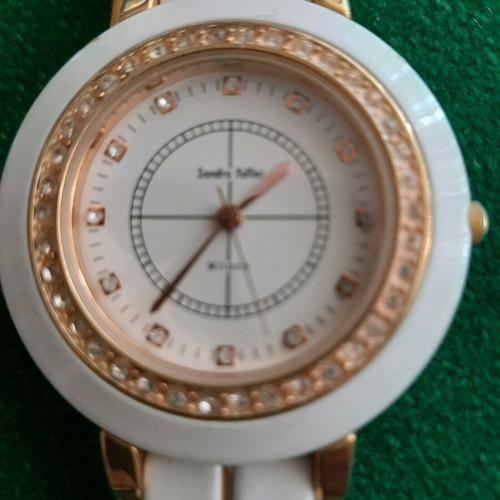 Sandra Fellini women's watch like new, white with rhinestones, 1985 era