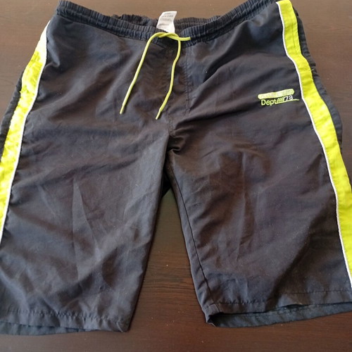 Top Tex men's swim shorts used, size Large, black and green