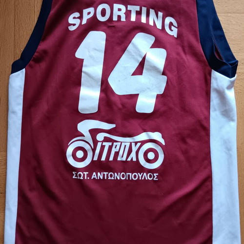 Sporting Patision Basketball Jersey No 14 Large used authentic