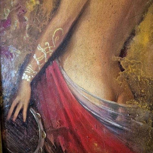 Dionysis Manonas oil painting like new with gold frame 83x63 cm