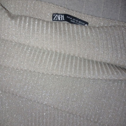 Strapless top Zara new, gold color, size Medium