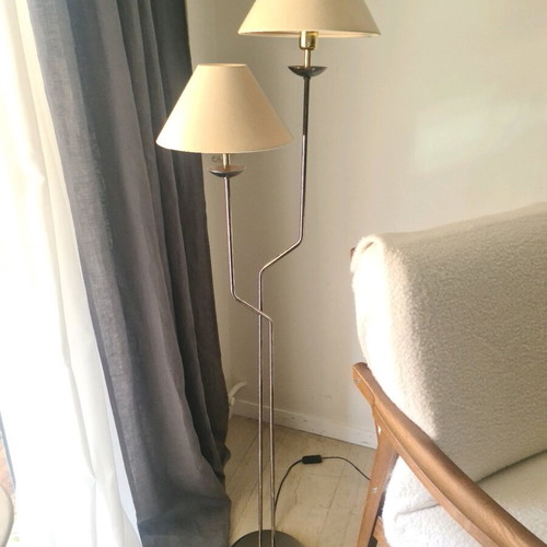 Mid-Century Floor Lamp vintage, one bulb works, needs wiring fix