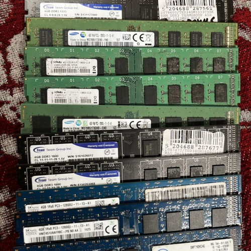 4GB DDR3 RAM modules used, pack of 12