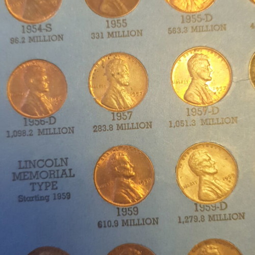 Lincoln Wheat Cents collection used 1951-1962D, 29 coins