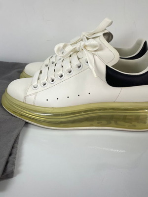 Alexander McQueen Oversized Sneakers Size 37 Like New, White Leather