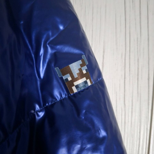 Sinsay puffer jacket used, kids/teens, electric blue with hood