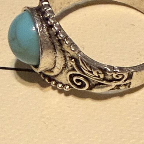 Vintage ring with stone like new, turquoise and silver